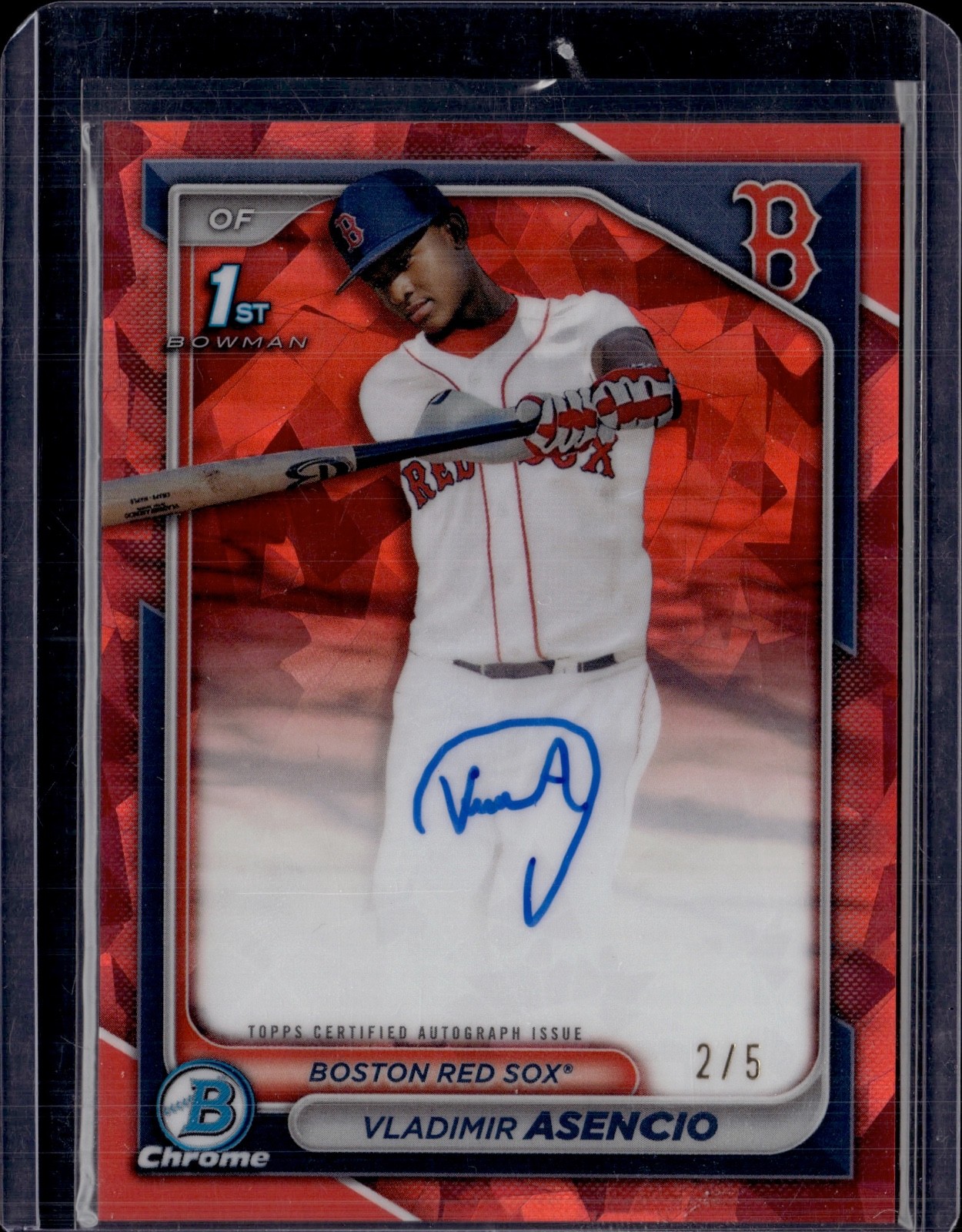 2024 Bowman Chrome Sapphire Vladimir Asencio 1st Bowman Red On-Card Auto 2/5