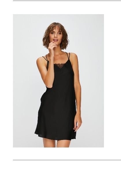 Women ETAM Marlene Nightgown Black Silk 38