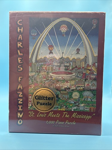 Charles Fazzino Puzzle 1000 Pezzi Glitter - San Luigi incontra il Mississippi - NUOVO - Foto 1 di 5