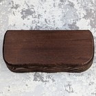 Hand Carved Wooden Hinged Box Blue Velvet Lined Jewelry Trinket Storage