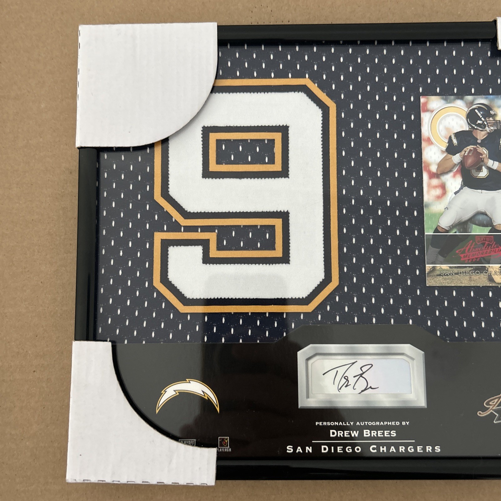 2002 Absolute Signing Bonus Auto Plaque Drew Brees #d  093/400 Chargers Saints  view 3