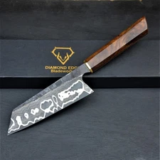 Handmade Japanese Damascus Chef Knife Sanmai ,52100 steel core, Christmas gift
