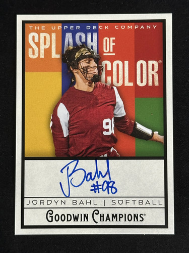 2025 Goodwin Champions Softball Splash of Color Jordyn Bahl Auto GD29