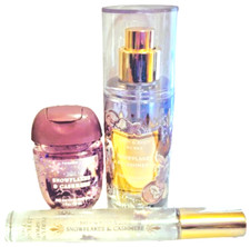 Bath  Body Works 3 Pc SNOWFLAKES  CASHMERE Mist Perfume Sanitizer Free Ship