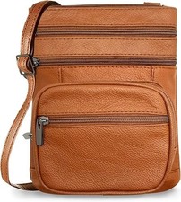 Genuine Leather Cross Body Bags Purse for Women, Purses Women's Light Brown