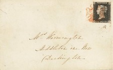 1840 1d Black Plate 2  B.A  A Fine Used example with 4 Clear to Good margins