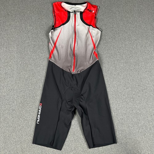 Louis Garneau Course Women's Tri Suit Skinsuit Sleeveless Chamois Red Gray Sz M