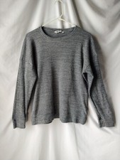 Sonoma Goods For Life Waffle-Knit Pullover Crew Neck Gray Sweater Long Sleeve L