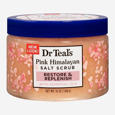 Dr Teal's Pink Himalayan Salt Body Scrub Restore & Replenish 16 oz