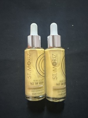 St. Moriz Professional Prime + Glow Facial Tan Serum Hydrating  0.84 oz Lot of 2