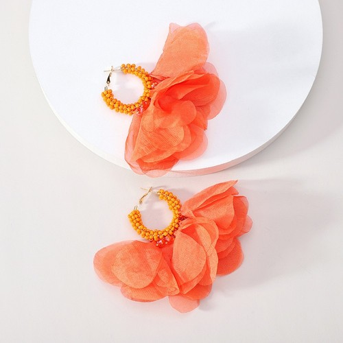 Boucles D'Oreilles Rétro Seventies Flashy Rose Vif-Or - Style Disco Pour Carnaval Et Soirées