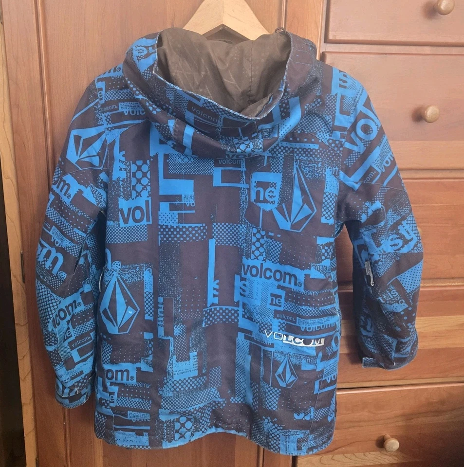 Vtg Volcom Stone Attack Insulated Jacket Snowboard Ski Youth M Turquoise Fleece - Image 3 of 4