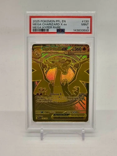New ListingPokemon TCG Mega Charizard X ex 130/094 Phantasmal Flames Mega Hyper Rare PSA 9