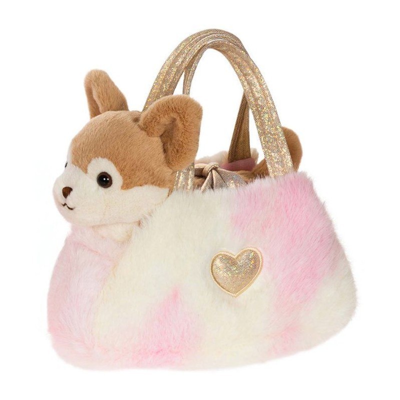 Peluche Chihuahua dans son sac pailleté Gipsy Toys 18 cm le cadeau d'anniversaire idéal