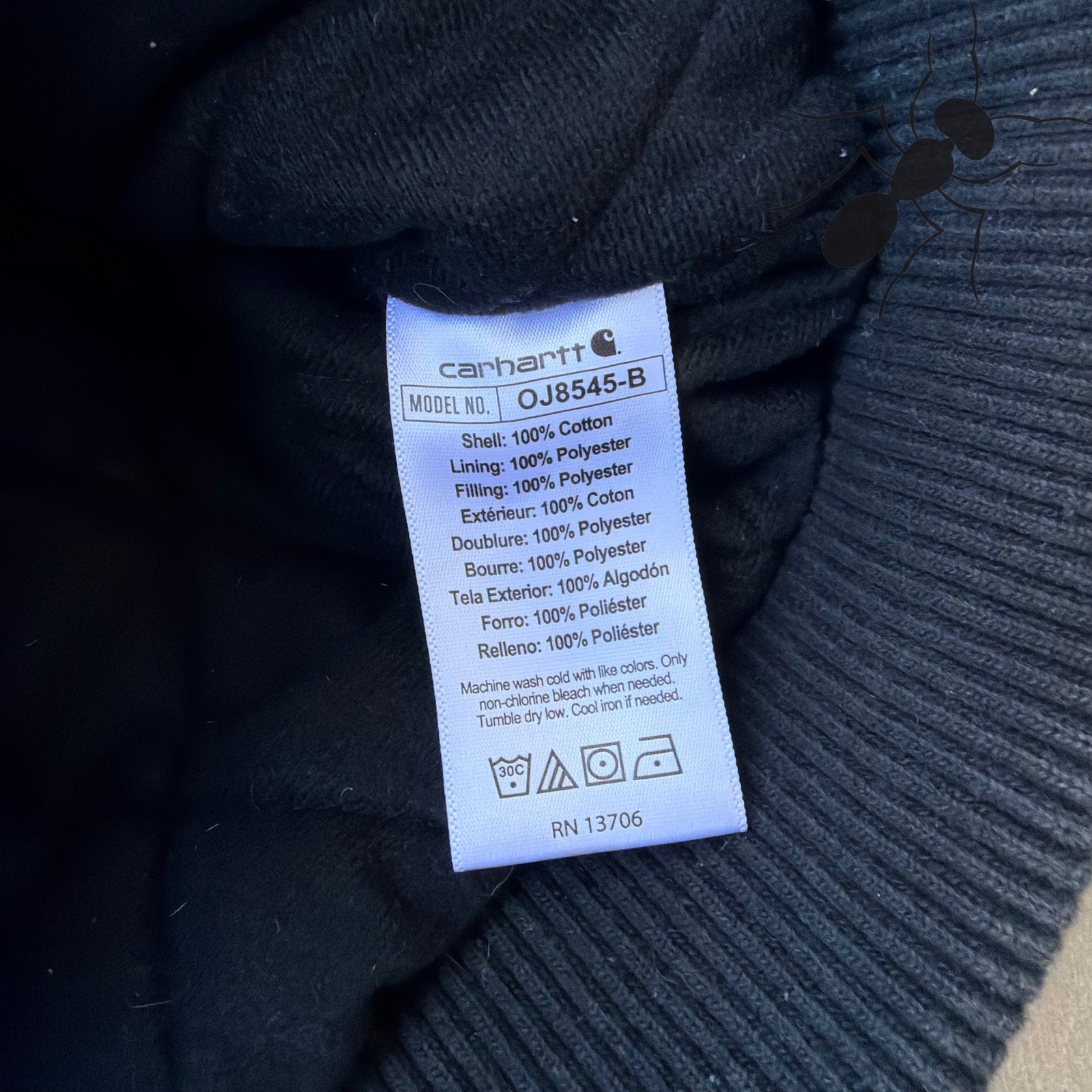 Carhartt YOUTH black hooded work wear jacket thumbnail 9