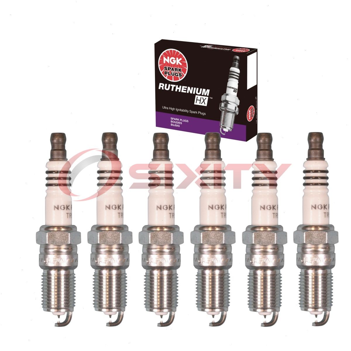 6 pc NGK Ruthenium HX Spark Plugs for 1997-2006 GMC Savana 2500 4.3L V6 qa