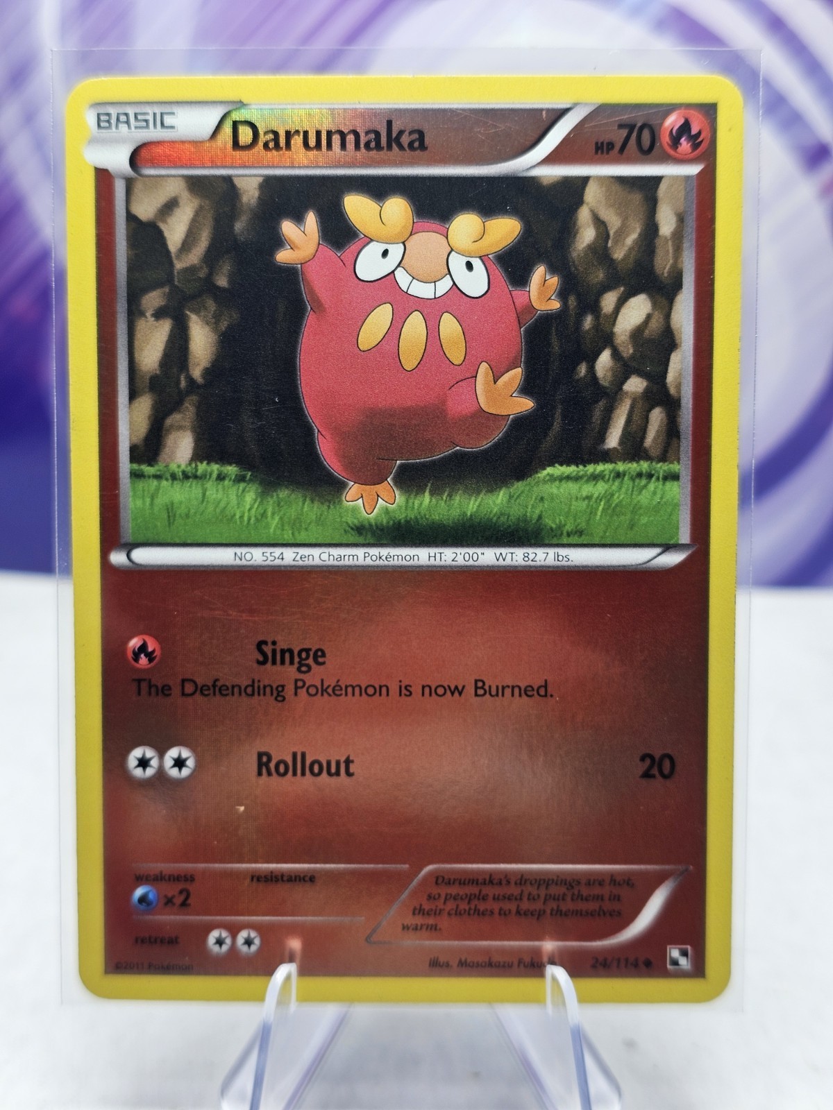 2011 Pokemon TCG Darumaka 24/114 Uncommon Reverse Holo Black & White LP