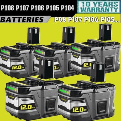 2-6pack For RYOBI P108 High Capacity LED Battery 18Volt Lithium-Ion One Plus