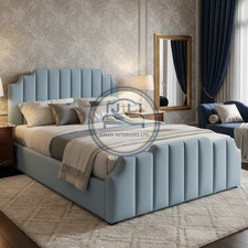 Tower Luxury Art Deco Ottoman Gas Lift Plush Velvet Bed With/Without Mattress