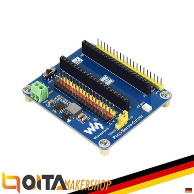WaveShar Servo Treiber Modul für Raspberry Pi Pico, 16-Kanal Ausgänge, PWM