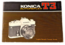 Konica Autoreflex T3 /T3n Owners / Instruction Manual w/ Hexanon Lens List
