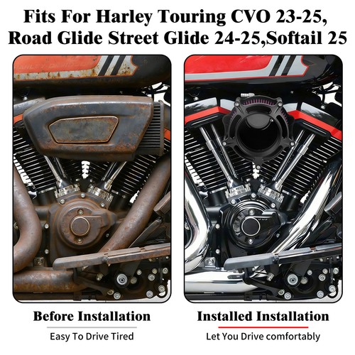 Air Filter Intake Cleaner Red For Harley Touring FLTRX FLHX 2024-25 Softail 2025 - Picture 3 of 16