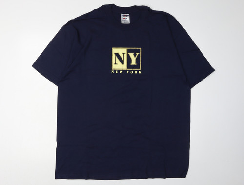 Camiseta Jerzees Unisex Azul Algodón - Grande Ropa Informal - Imagen 1 de 12