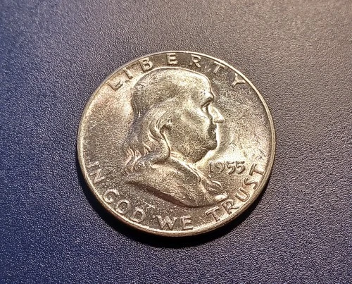 Originally Toned Gem BU 1955 "Bugs Bunny"  Franklin Half Dollar