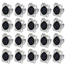 XLR 3Pin Female panel mount chassis,Nickel plated housing Silver-Coated Contacts