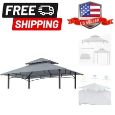Canopy Replacement Polyester 5x8 Rectangular Water-Resistant Gray Outdoor