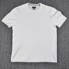 Porter  Ash Sweater Mens Large White Short Sleeve Crewneck Cotton Knit Top