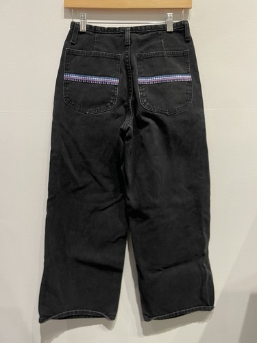 Girl's Vintage Lee Pipes Black Denim Jeans Baggy Y2K Skate Size 14R 26x27 - Picture 2 of 5
