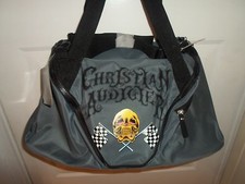 Ed Hardy/CHRISTIAN AUDIGIER Duffle Bag Skull Racing Checkered Flags-NWT