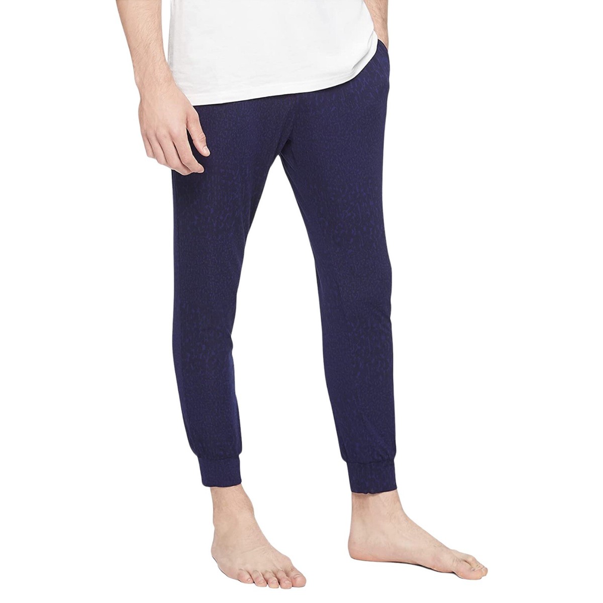 Calvin Klein Mens Jogger Sleepwear Ultra Soft Abstract Blue Modal Lounge