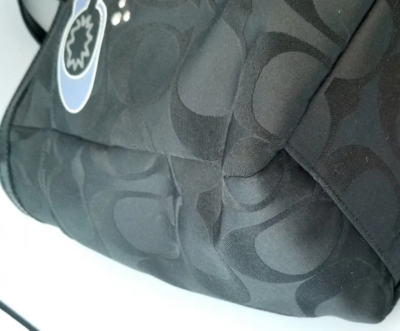 Coach Black Signature C Graffiti Optic Kiss Lock DIAPER/TRAVEL Bag