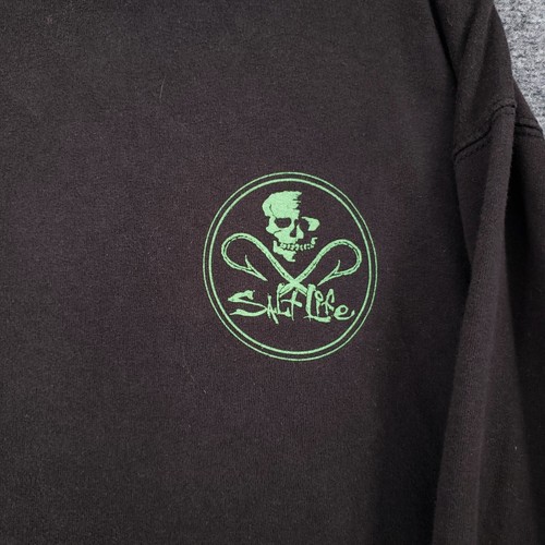 Salt Life Hoodie Mens XL Extra Large Black Sweatshirt Graphic Pullover Fishing - Picture 4 of 14