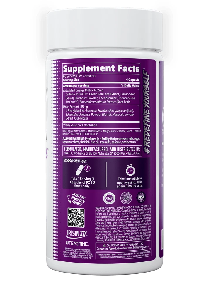 FINAFLEX PX Pro Xantina + Tapón de Carbohidratos Extremo Termogénico Quemador de Grasa Duo 120ct Foto 4 de 4