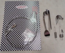 Universal Chrome Spoon Throttle Pedal Kit W/ 24' Braided Cable & Return Spring