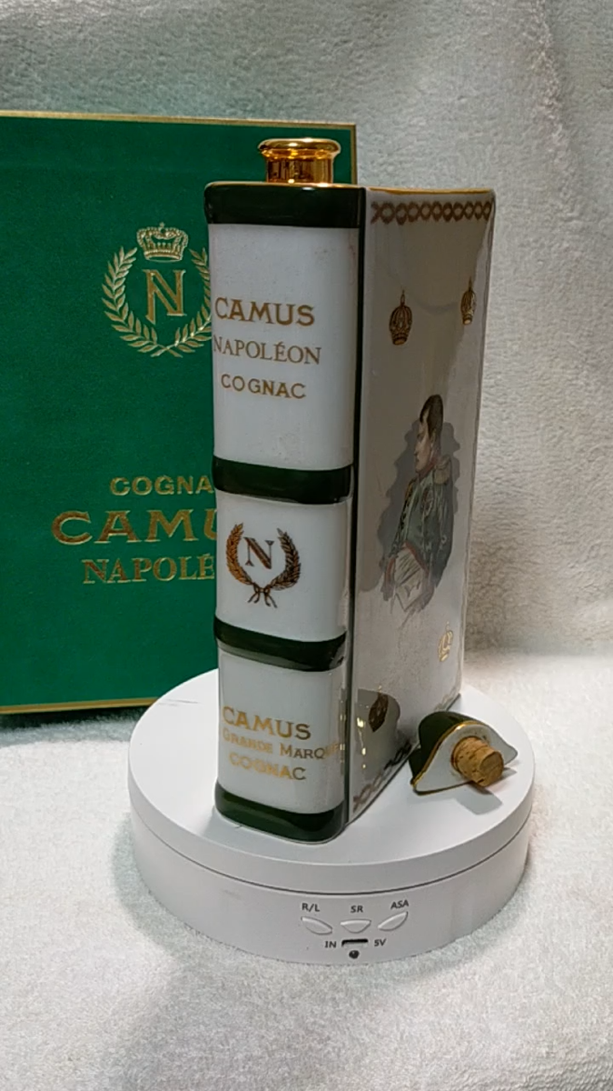 Camus Cognac Napoleon Brandy Pottery Bottle (empty) With Cork Box