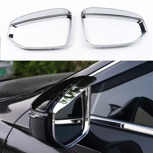 Fits For Lexus LS500 2018-2023 Chrome Silver ABS Rear View Mirror Sun Rain Guard