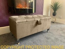 Ottoman Storage Box Chesterfield Velvet Blanket Toy Box  Pouffe Bench Footstool
