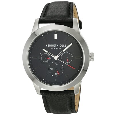 Kenneth Cole New York Herren-Armbanduhr Analog Quarz Leder KC15102001