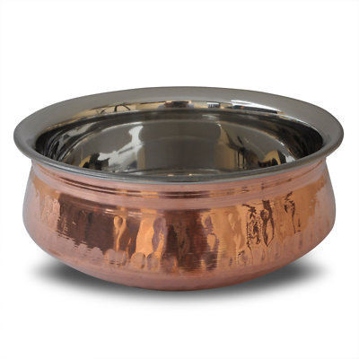 Authentische traditionelle indische 7 Zoll Kupfer Curry Balti Geschirr/Handi Topf 