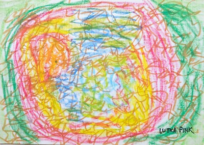 Lutka PINK - Originalzeichnung - Filz - Cosmos 7