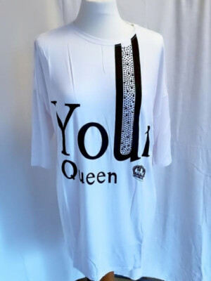 Vivance T-Shirt Weiß mit Motiv in Schwarz Your Queen Oversized