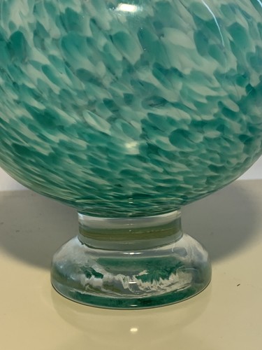 Murano Vetro Esequito Secondo Aqua and White Art - Picture 3 of 9