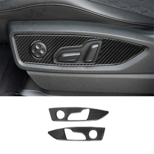 2Pcs For Audi Q5 2018-2021 Carbon Fiber Seat Position Button Panel Sticker Trim - Picture 1 of 12