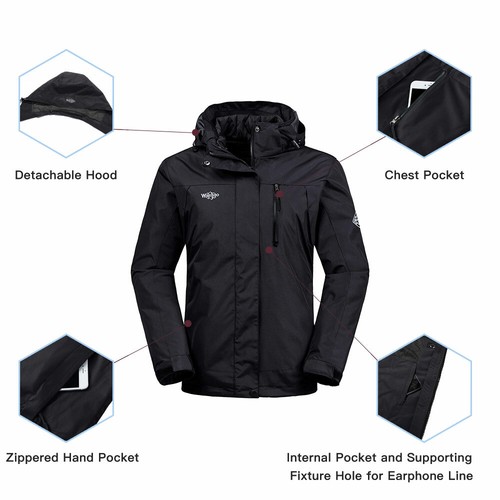 Wantdo Women's 3 in 1 Ski Jacket Warm Winter Raincoat Waterproof Snow Jackets - Picture 45 of 118