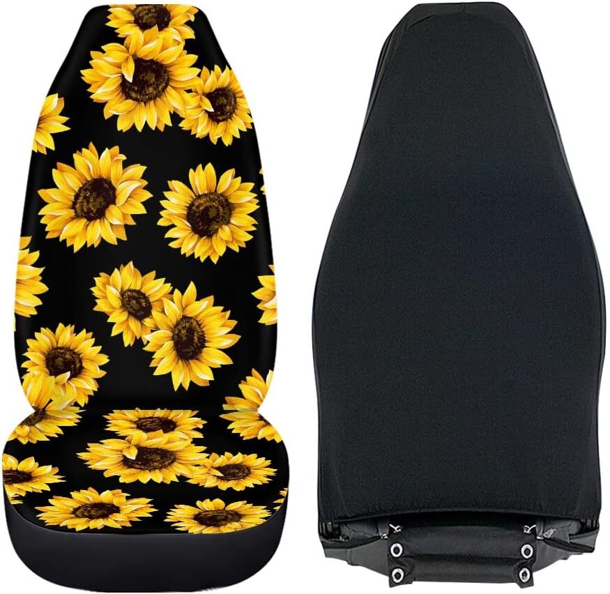 BIGCARJOB Car Seat Cover Front Saddle Blanket Comfort Covers Sunflower