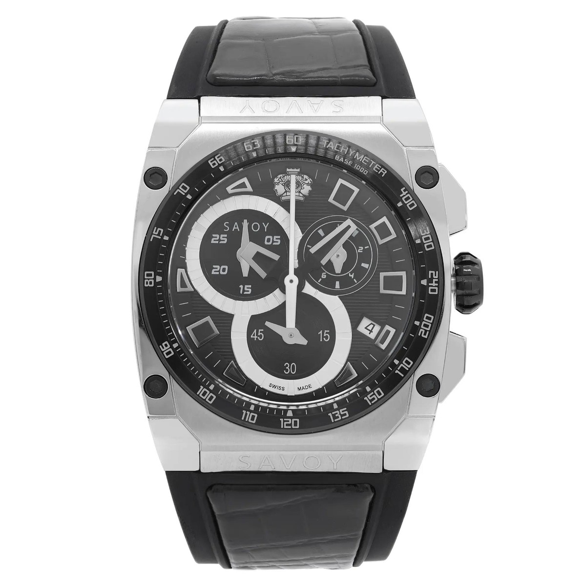 Savoy Icon Extreme Steel Chronograph Black Dial Men Quartz Watch